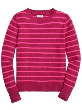 J CREW Extra Soft Crewneck Sweater 
in Pink Stripes Size XL